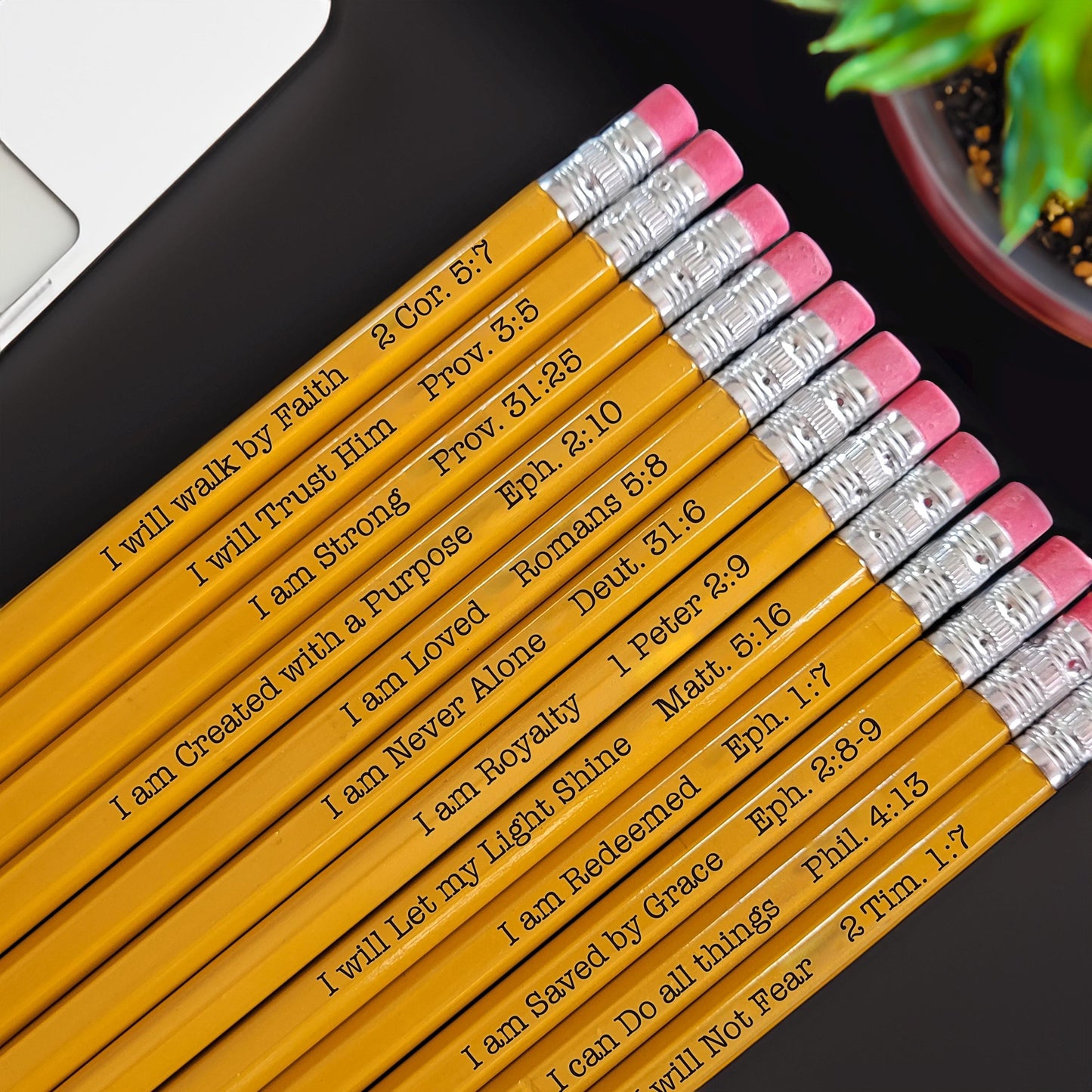 Bulk Verse Pencils | Christian Pencils | Faith Pencils | School Supplies | Pencils with Verses | Custom Pencils | Faith Gifts