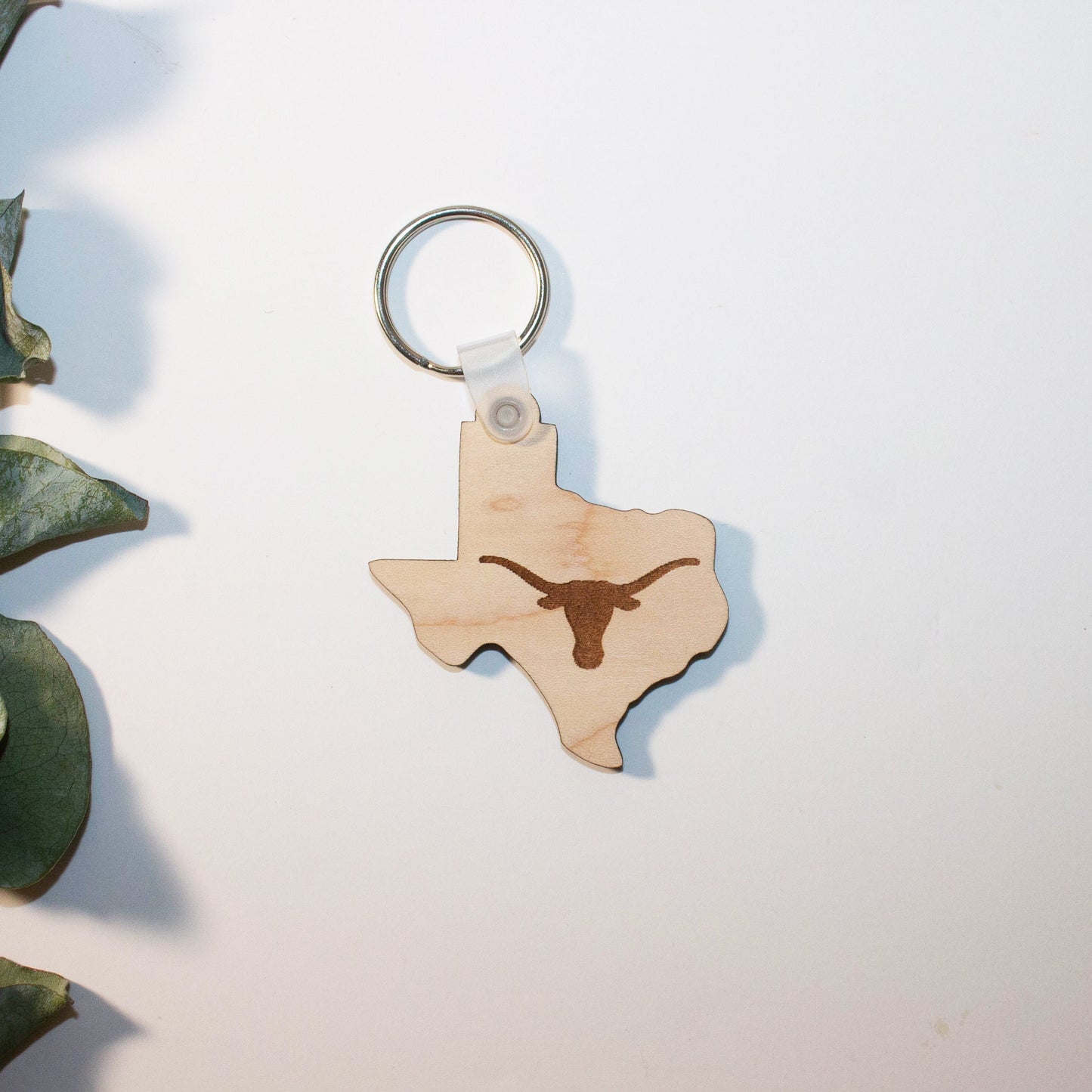 Longhorn Keychain | Texas Wood Keychain | Wood Keychain | State of Texas | UT gift | State Keychain | State of Texas | Texas Longhorn gift