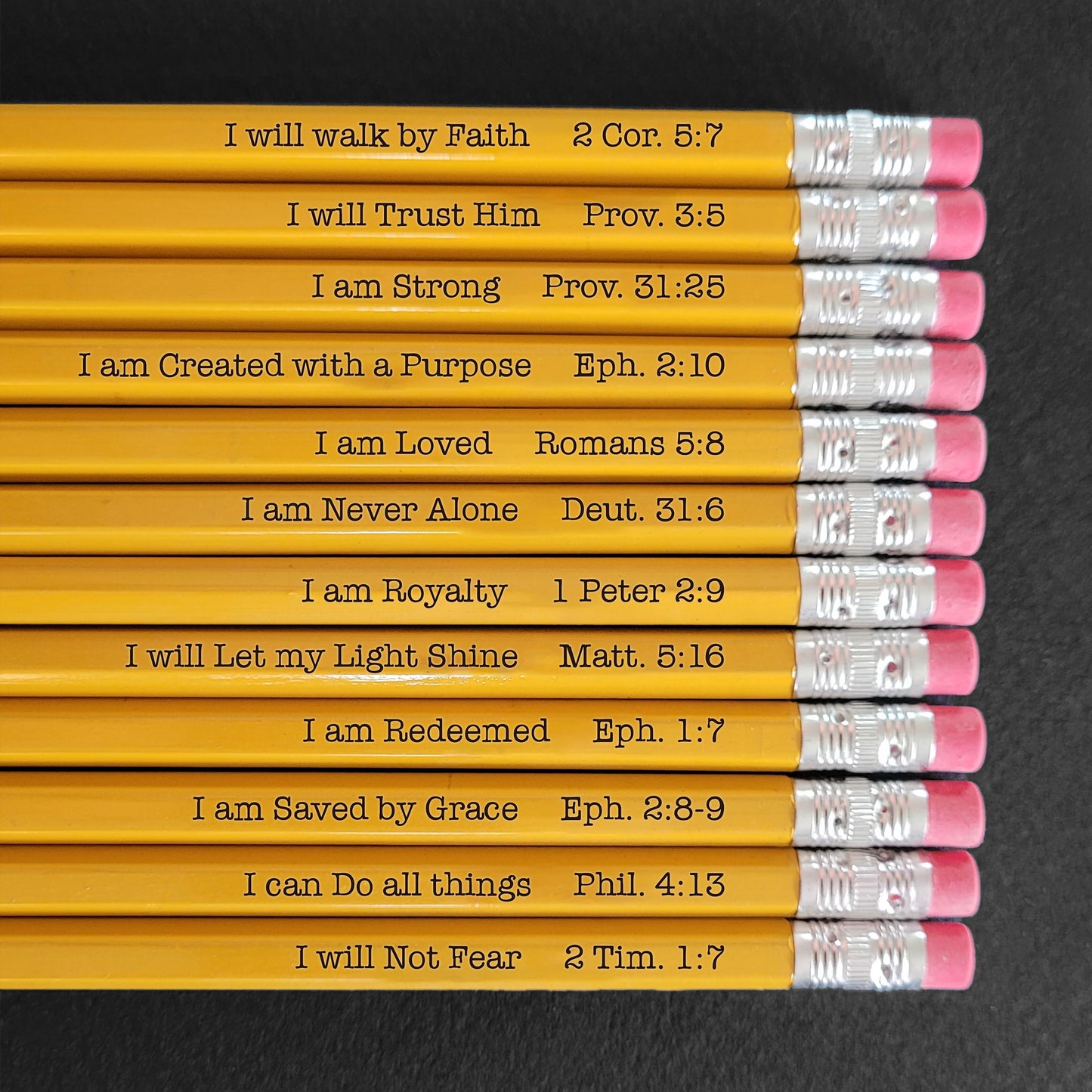 Bulk Verse Pencils | Christian Pencils | Faith Pencils | School Supplies | Pencils with Verses | Custom Pencils | Faith Gifts