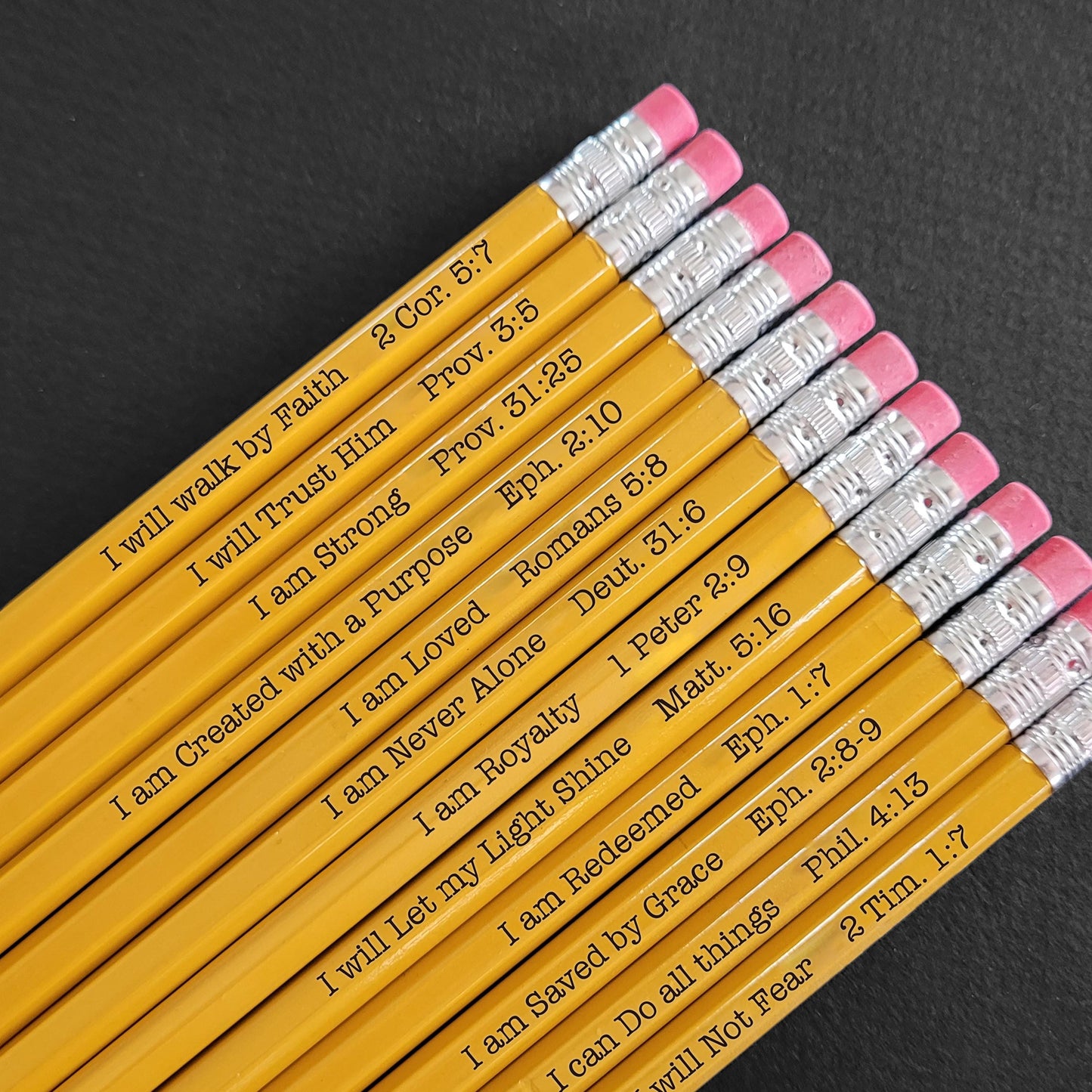 Bulk Verse Pencils | Christian Pencils | Faith Pencils | School Supplies | Pencils with Verses | Custom Pencils | Faith Gifts