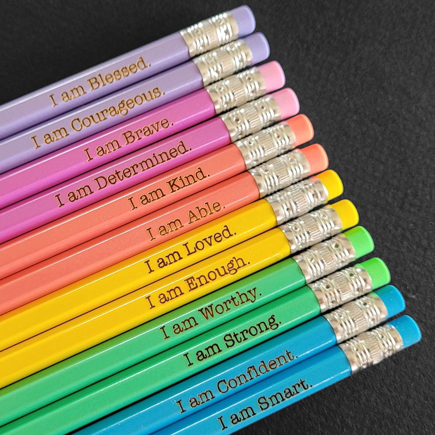 Affirmation Pencils | Positive Pencils | Back To School | School Supplies | Pencils with name | Custom Pencils | Engraved Pencil | I am