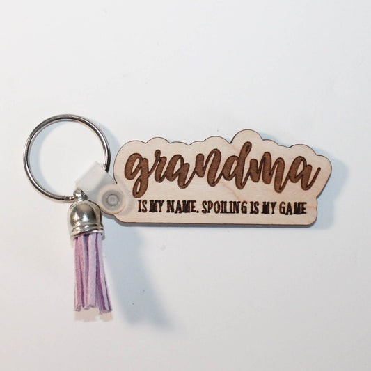 Grandma Keychain, Grandma Life, Wood Keychain, Grandma Purse Keychain, Grandma Tassel Keychain, Gifts for Grandma, Grandma gift, New Grandma