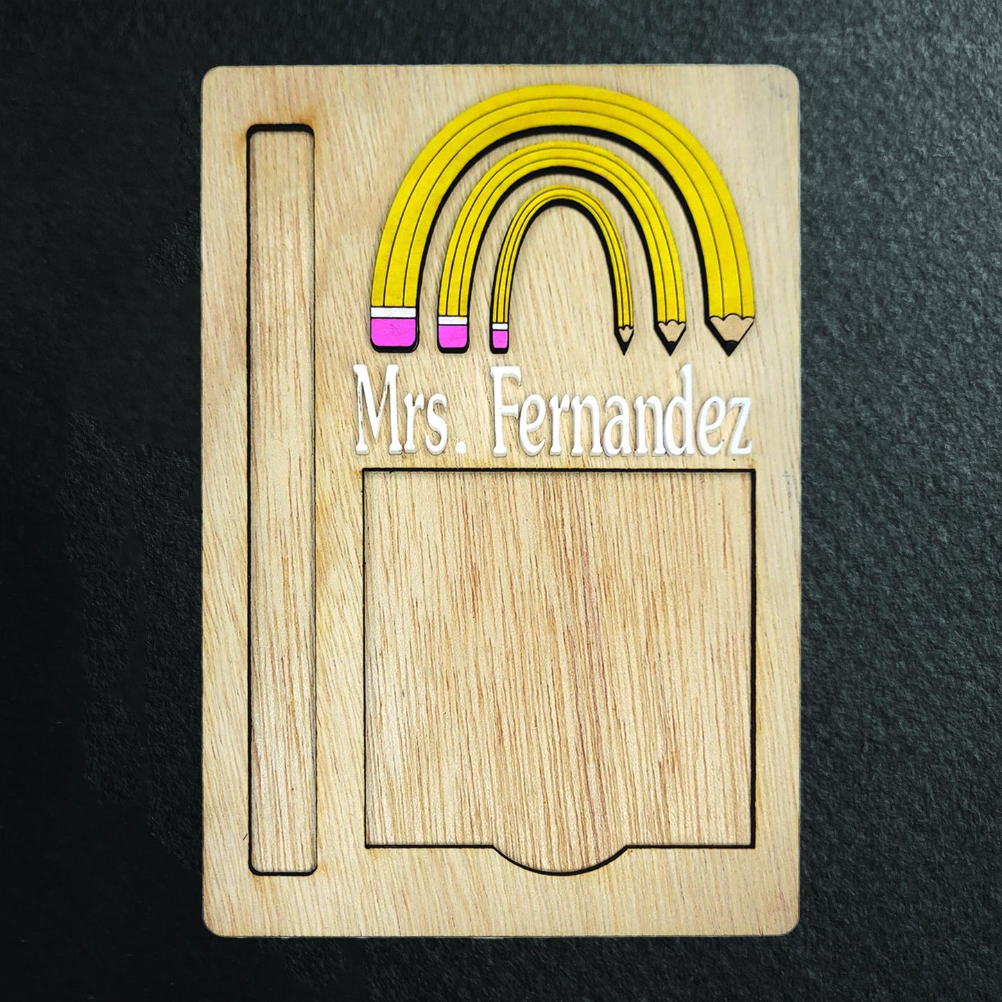 Teacher Sticky Note and Pen Holder 3X3, Sticky Note Holder, teacher gifts, educator gift, desk gifts, cute gift, stationery gift