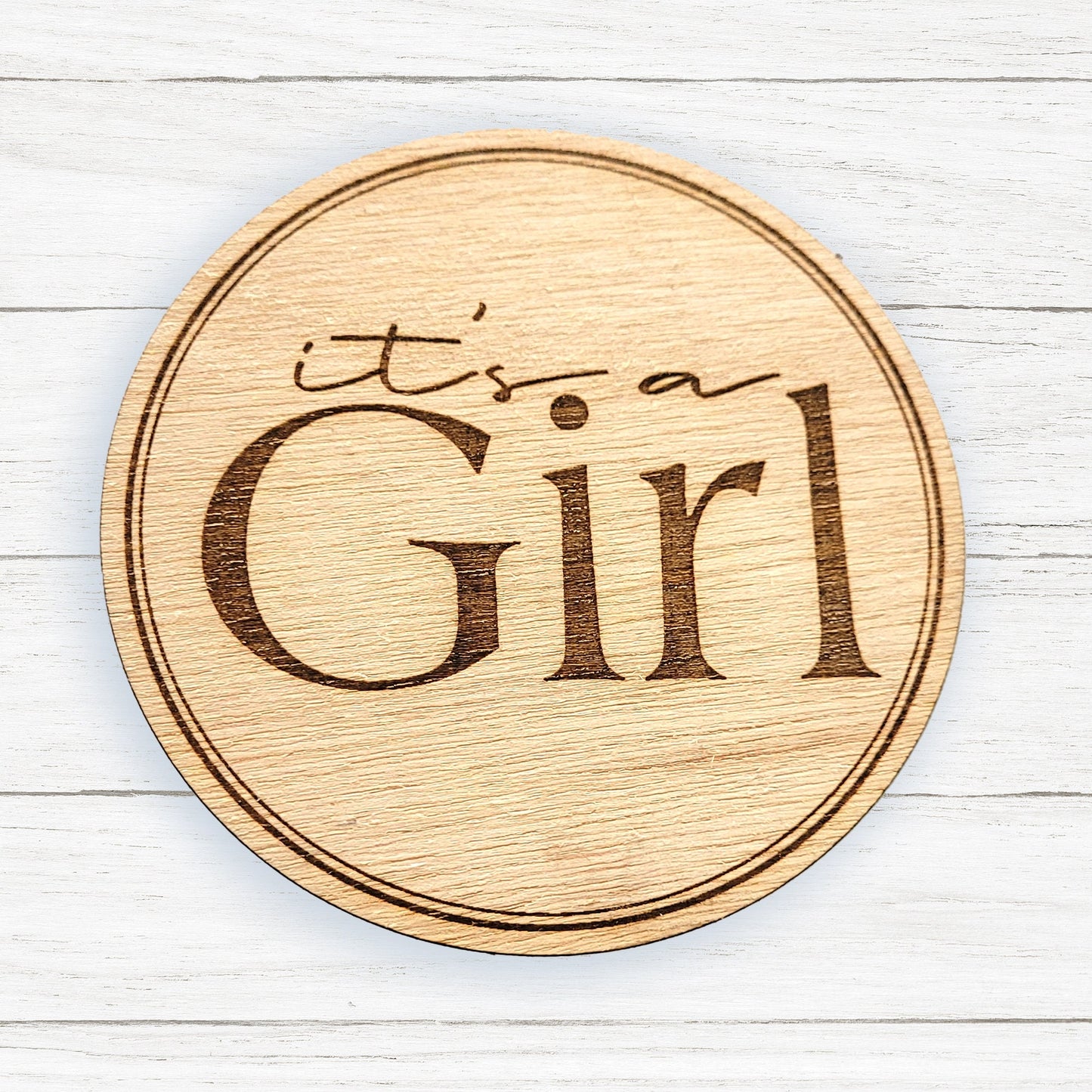 Gender Reveal Token, 2-Sided Gender Reveal Sign, Wooden Sign, Birth Announcement, Gender Announcement, Gender Reveal, It's a boy It's a girl