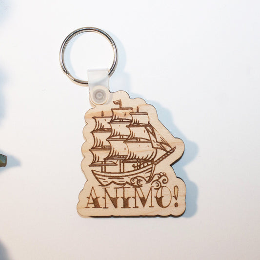 Animo!, Animo Keychain, Hispanic Keychain, Latino Keychain, Wood Keychain, Hispanic phrases keychain, Backpack keychain, Positivity Keychain