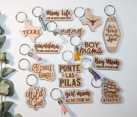 Custom Wood Keychain | Wood Keychains | Promo Keychains | Custom Logo Keychain | Laser Cut Keychain | Keychain Gifts | Business Keychain