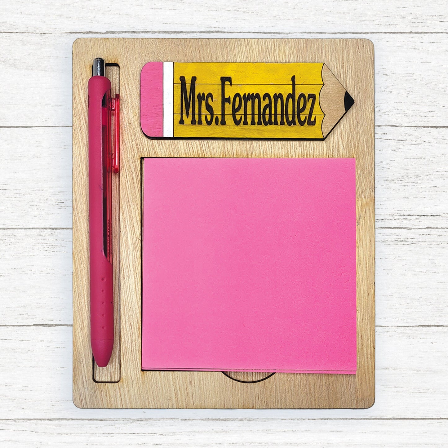 Teacher Sticky Note and Pen Holder 4X4, Post it Holder, teacher gifts, educator gift, desk gifts, teacher post it, post it holder, cute gift