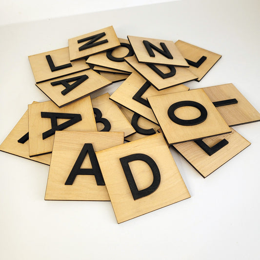 Wood Letters | Tiles | Scrabble Tiles | Wood Tile | 3D | Family | Name | Wedding | Gift | Wall |