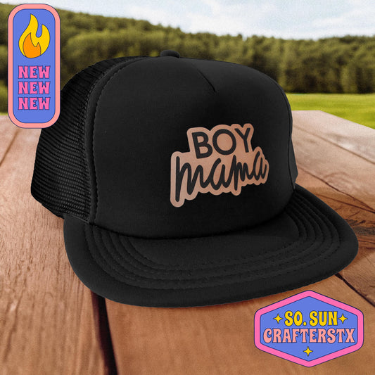 Boy Mama Trucker Hat | Boy Mama Hat | Boy Mama Leather Patch Hat | Boy Mama Trucker Cap | Mama Cap | Womens Trucker Hat