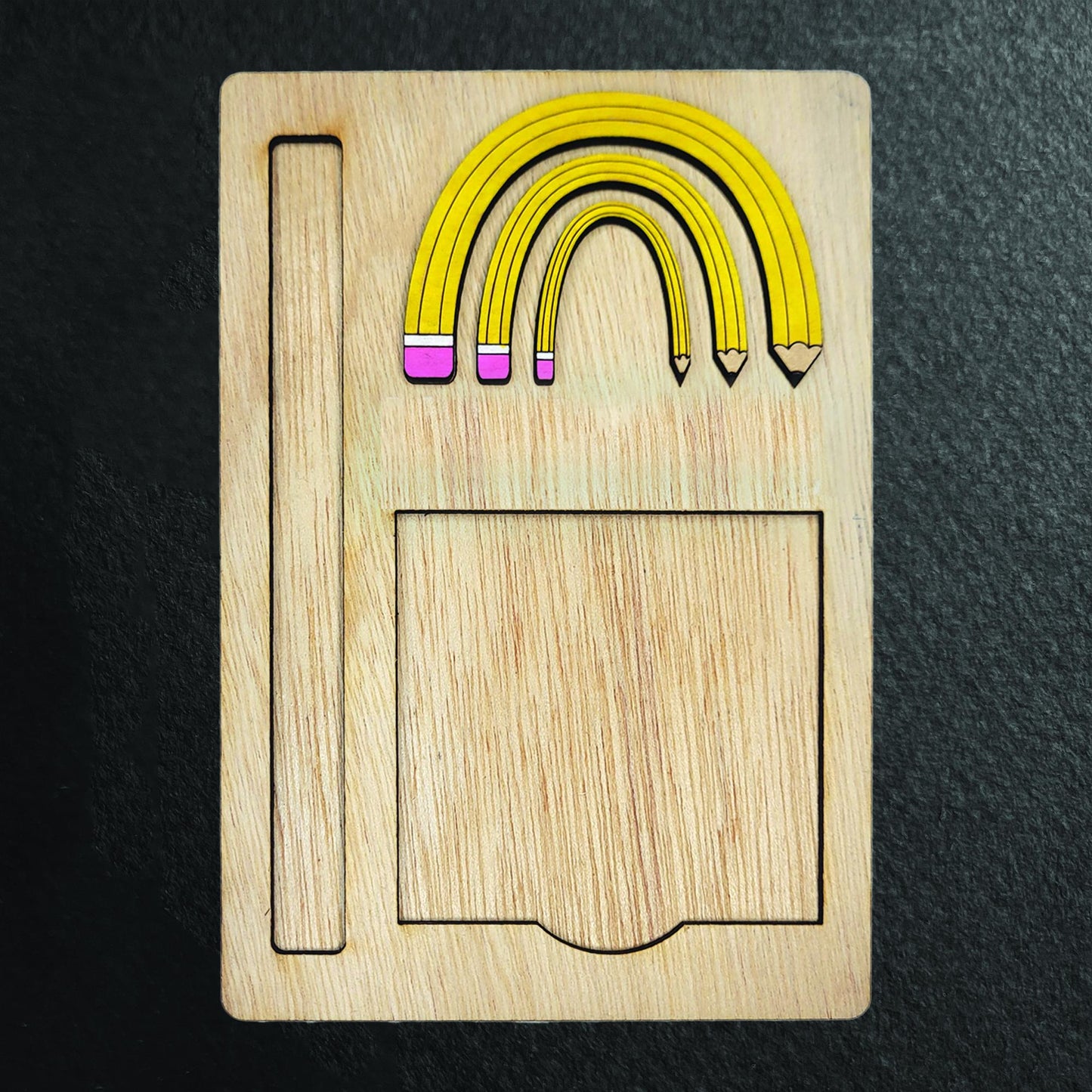 Teacher Sticky Note and Pen Holder 3X3, Sticky Note Holder, teacher gifts, educator gift, desk gifts, cute gift, stationery gift