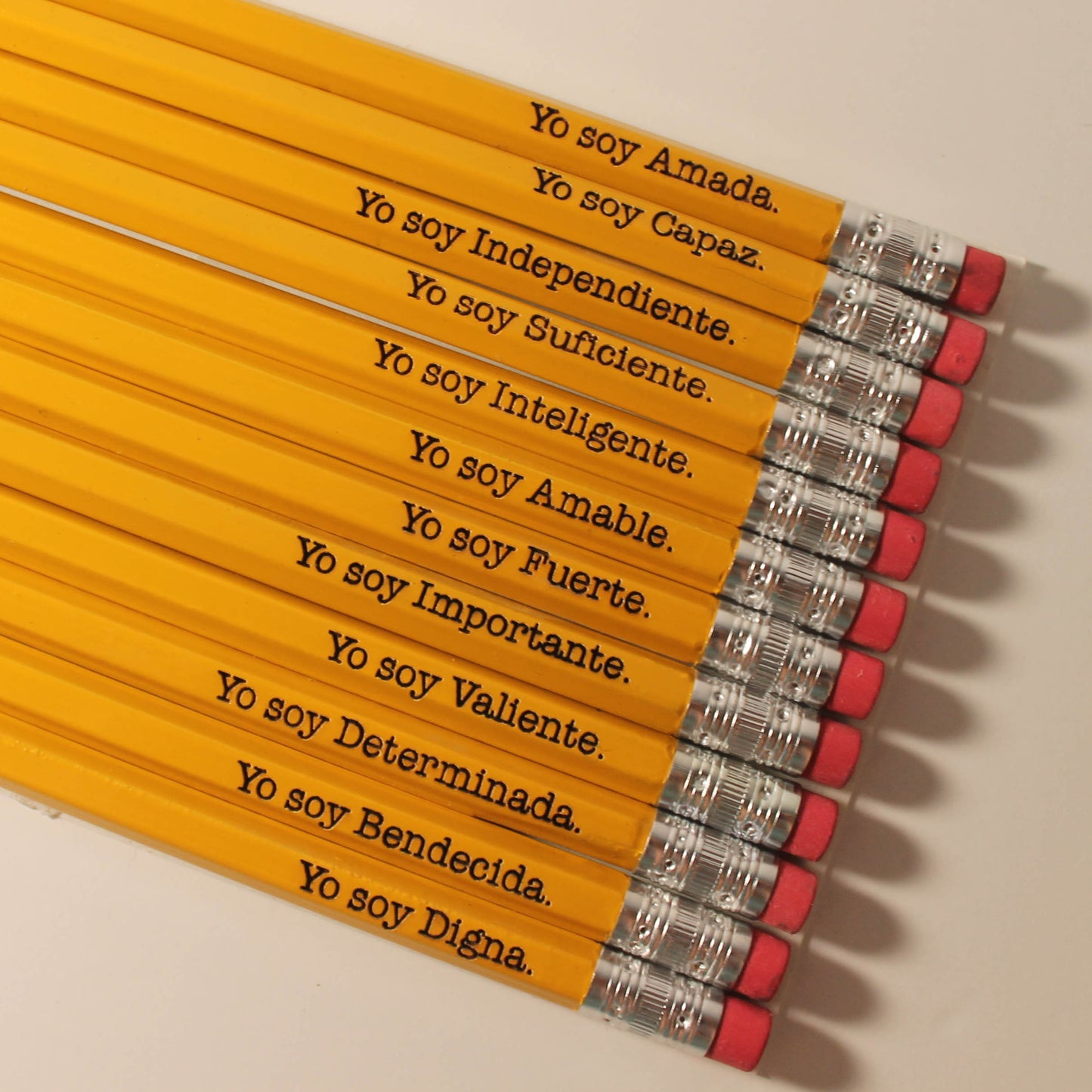 Yo Soy Pencils l Affirmation Pencils | Positive Pencils | Lapices con Affirmaciones | Spanish Affirmations | Custom Pencils |Engraved Pencil