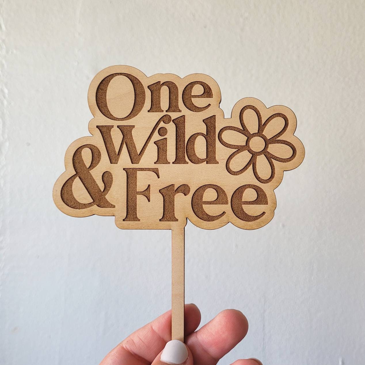 One Wild Free Cake Topper, Birthday Cake Topper, one year old birthday, groovy birthday cake topper, wood cake topper, girly cake topper