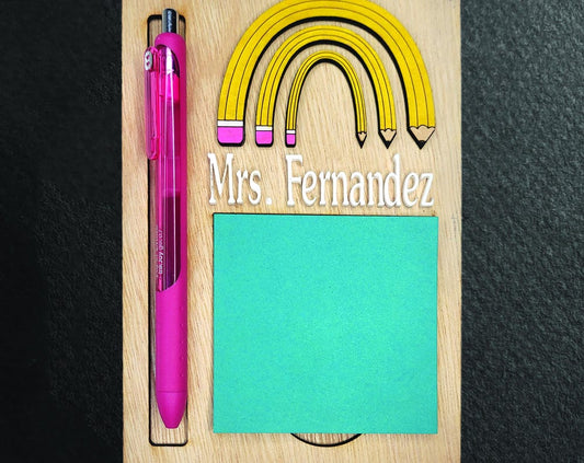 Teacher Sticky Note and Pen Holder 3X3